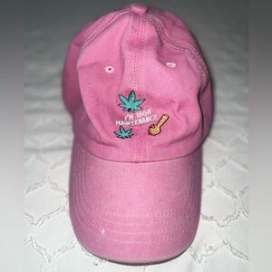 NWOT OBSI “High Maintenance” Fun Pink Embroidered Cap
